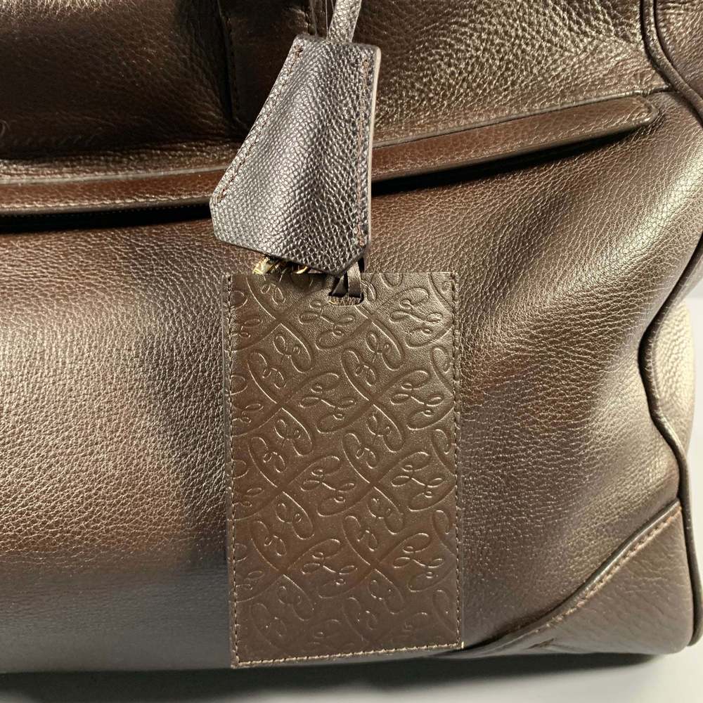 BRIONI Brown Pebble Grain Leather Duffle Bags - Picture 7 of 13